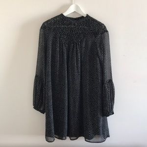 Polka dot print long sleeve flowy Zara dress